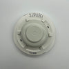 System Sensor 5621 smoke detector mounted on ceiling, featuring a white alarm unit with electronic sensors for fire detection.