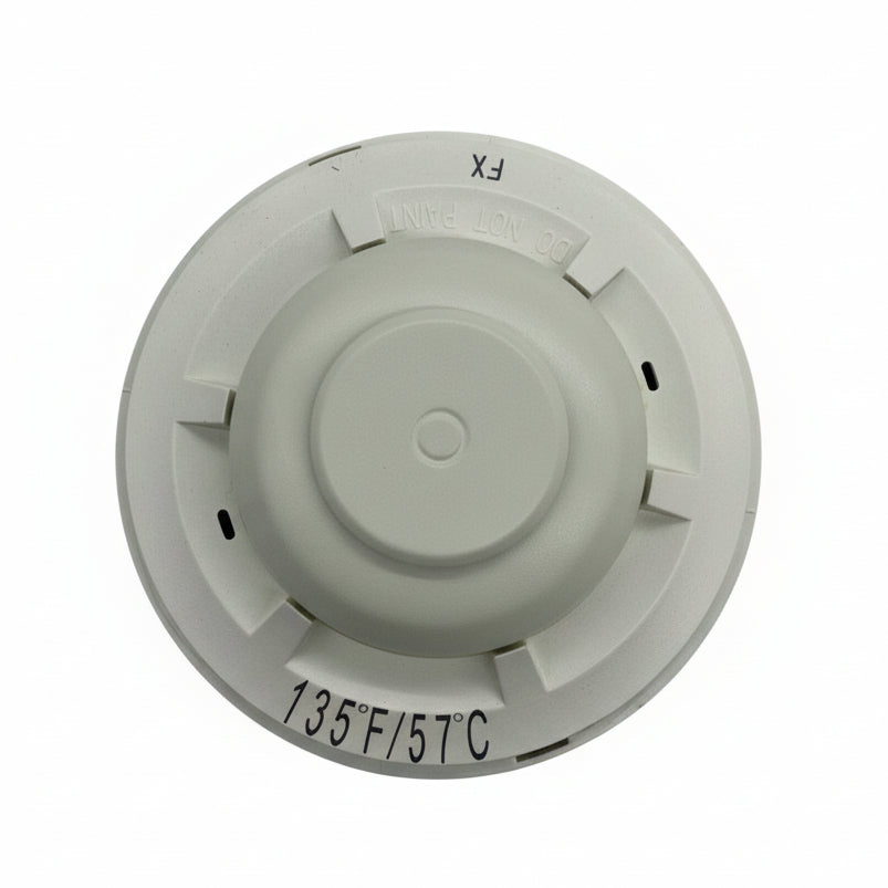 System Sensor 5623 smoke detector with alarm and wiring, mounted on ceiling for fire safety detection.