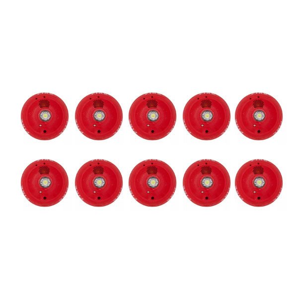 System Sensor PC2RLED-BP10 Horn Strobe Red - Bulk Pack with 10 Units