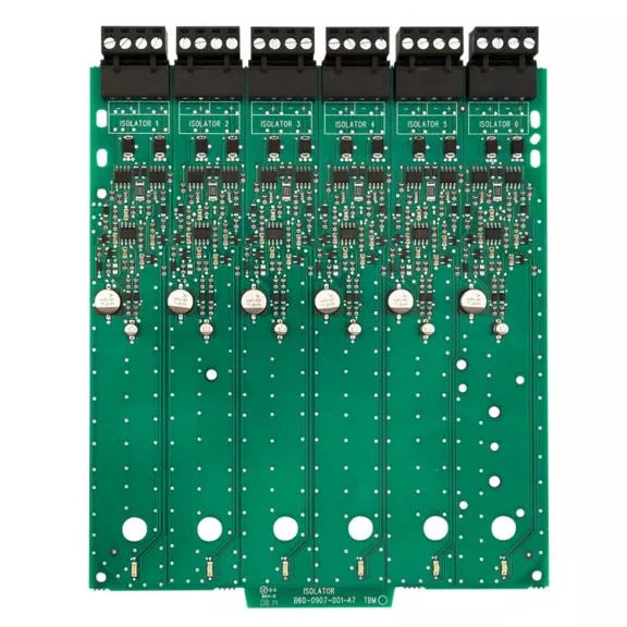FireLite ISO-6 fire alarm control panel by Fire-Lite with display and controls, mounted on a wall.