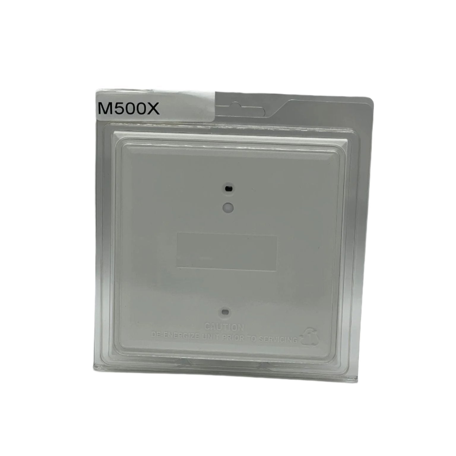 System Sensor M500X smoke detector with Jem Systems Canada label, mounted on ceiling, showing white circular design.