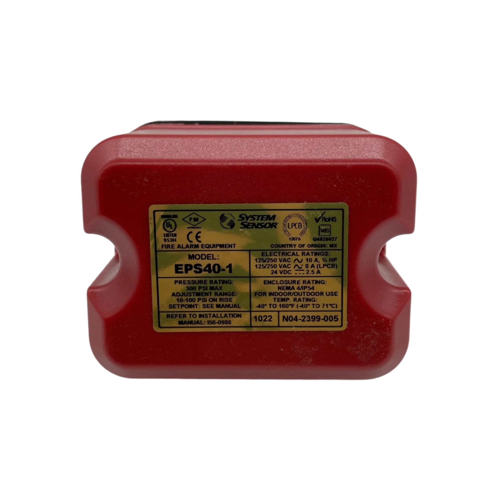 System Sensor EPS40-1 fire alarm sensor with wiring and mounting components, designed for safety and detection applications.