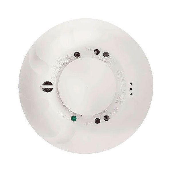 System Sensor COSMO-2W smoke detector with dual-wavelength sensor and white mounting base for ceiling installation.