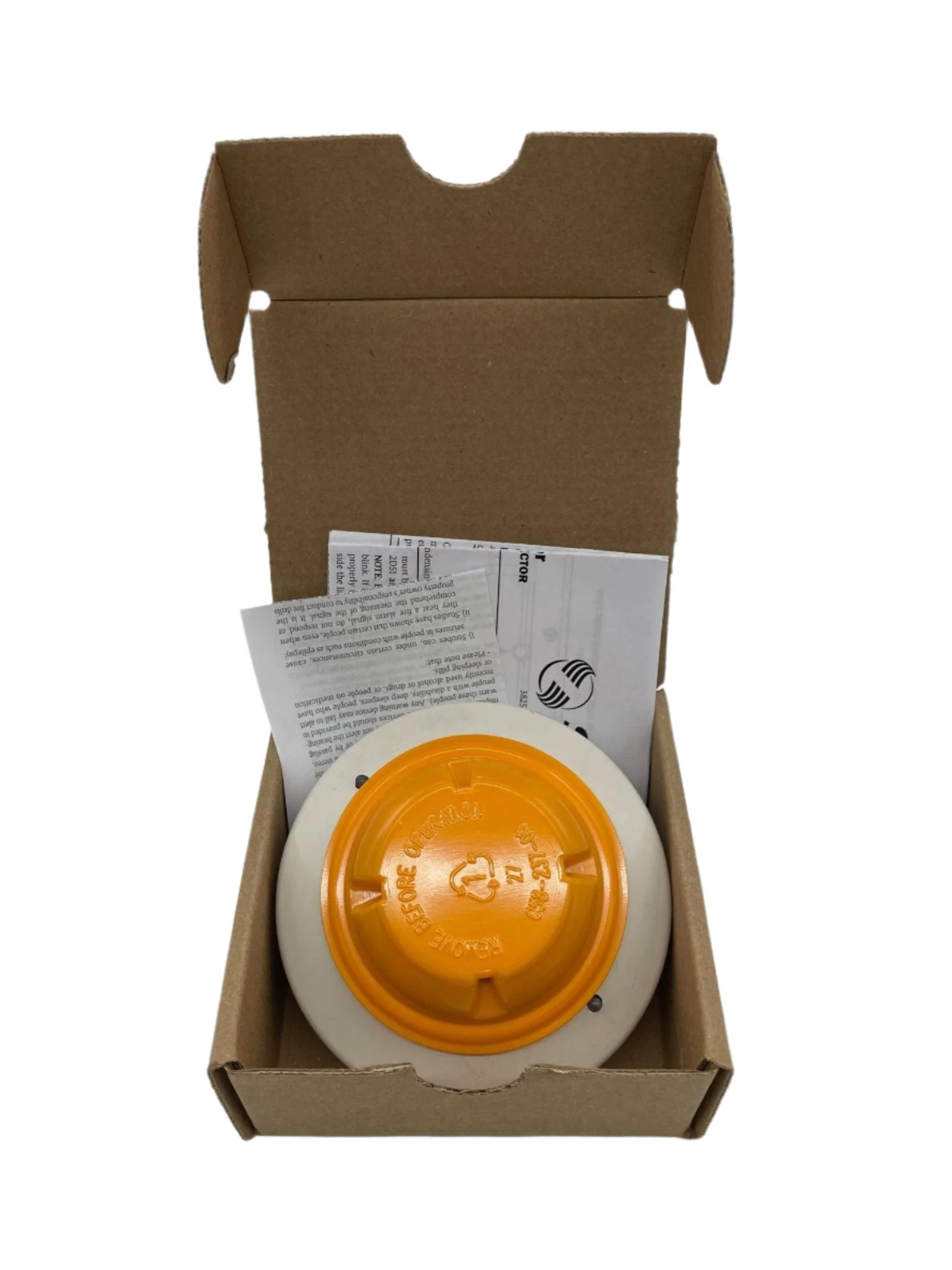 System Sensor 2D51 fire alarm with a compact design, shown mounted on a ceiling for fire detection safety.