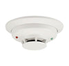 System Sensor 4WT-B thermal smoke detector with alarm and wiring connections, mounted on a ceiling.