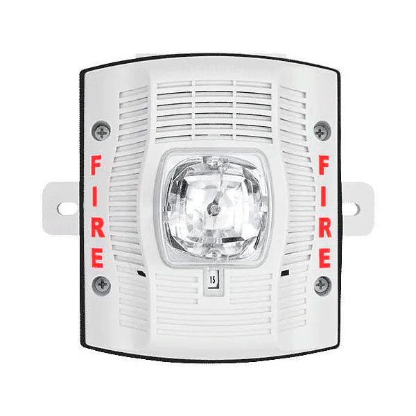 System Sensor SPSWK wall mount bracket for fire alarm systems, shown in black with mounting hardware.