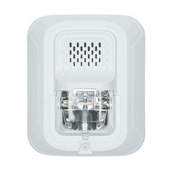 System Sensor CHSWL smoke and heat detector mounted on ceiling, part of fire safety equipment for buildings.
