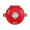 System Sensor SCRHK heat detector with mounting base, used for fire alarm systems, shown in a close-up image.