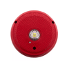 System Sensor SCRKLED fire alarm with LED indicator, mounted on wall, showing its sleek design and alert light for fire safety.