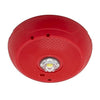 System Sensor ULC SCRLED-P fire alarm with LED indicator, mounted on wall, in a safety or commercial setting.