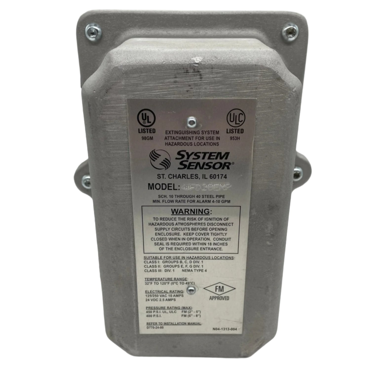 System Sensor WFD20EXP fire alarm detector with digital display and mounting hardware, designed for building safety systems.