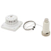 Resideo T100B1035 fire alarm sensor with warning LED and mounting bracket, designed for residential fire safety systems.