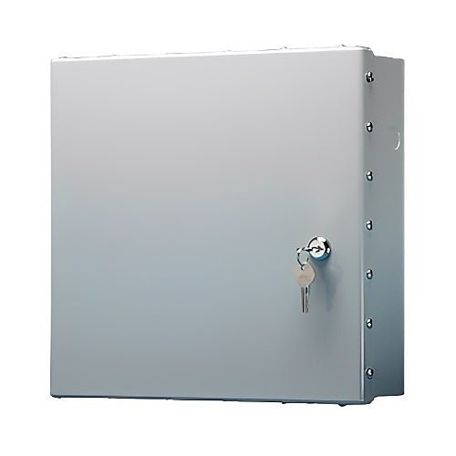 Telguard TG-7A-A security alarm system control panel with keypad, installed on a wall in a home or office setting.