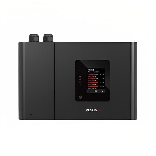 Vesda VSP-969 fire alarm detector with control panel, designed for early smoke detection in commercial environments.