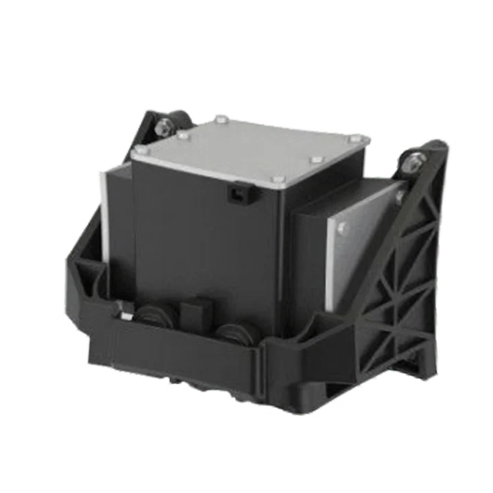 Vesda VSP-974 smoke detector by VESDA, mounted on ceiling with wiring visible in a professional installation setting.