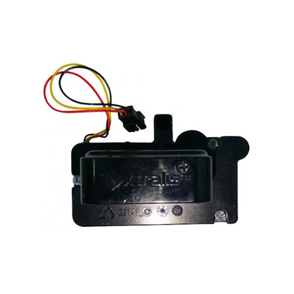 Vesda VSP-965 fire alarm sensor by VESDA, mounted on wall with control panel visible in the image.