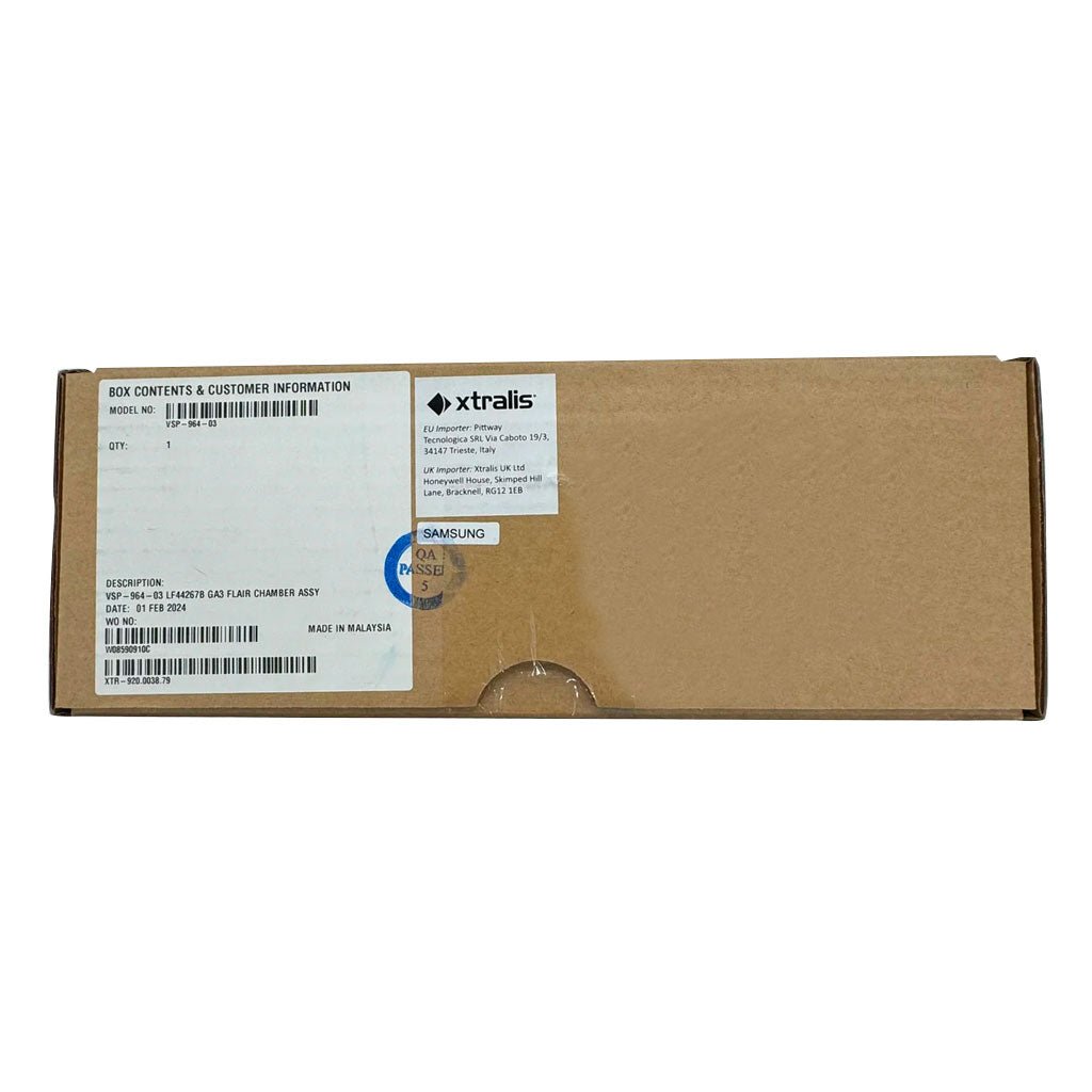 Vesda VSP-964-03 fire alarm sensor with sleek black design, mounted on a wall for smoke detection in commercial spaces.