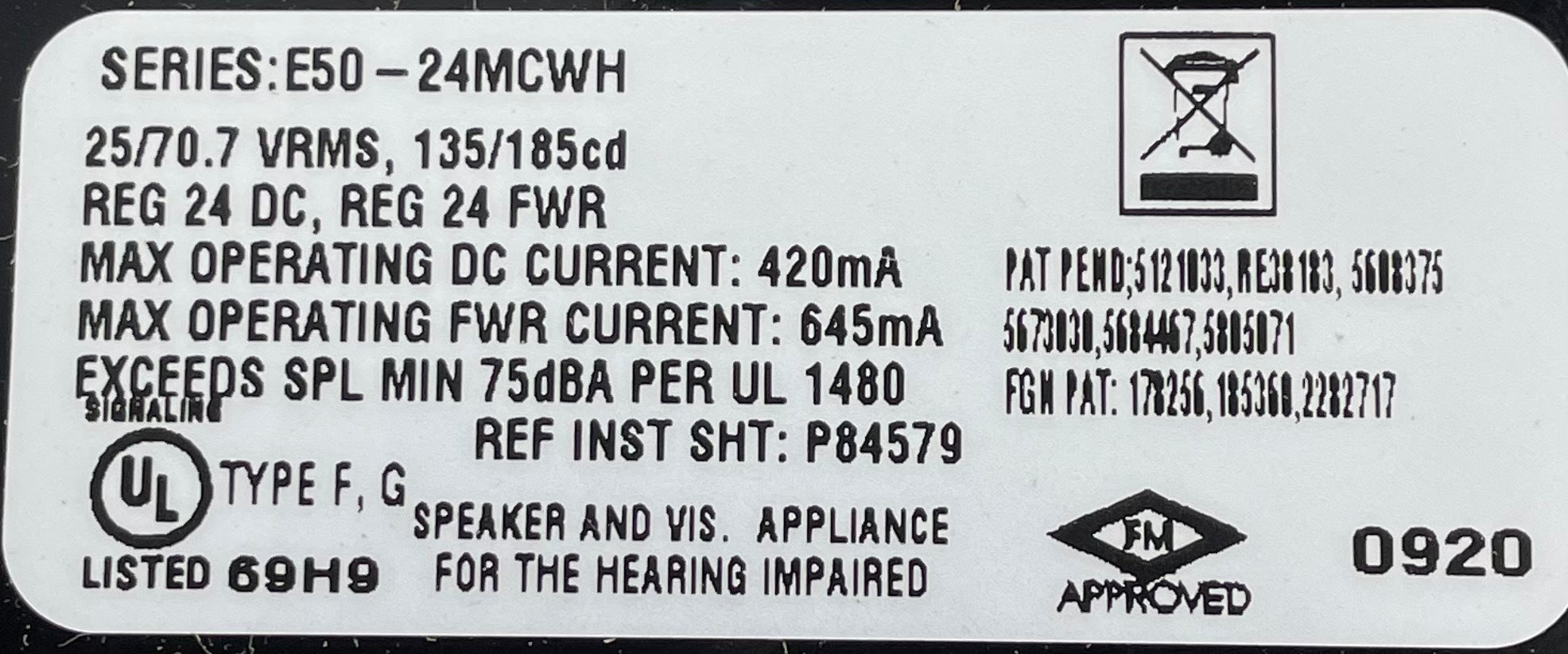 WheelockE50 - 24MCWH - FW